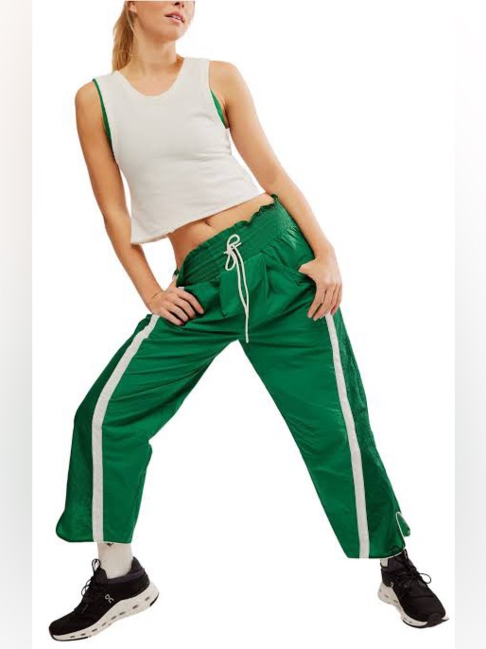 Free people Green Track Pants with White Trim - Picture 6 of 6
